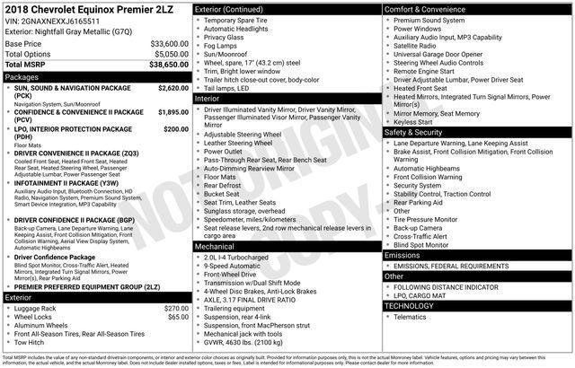 used 2018 Chevrolet Equinox car, priced at $18,716