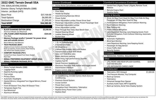 used 2022 GMC Terrain car, priced at $29,933