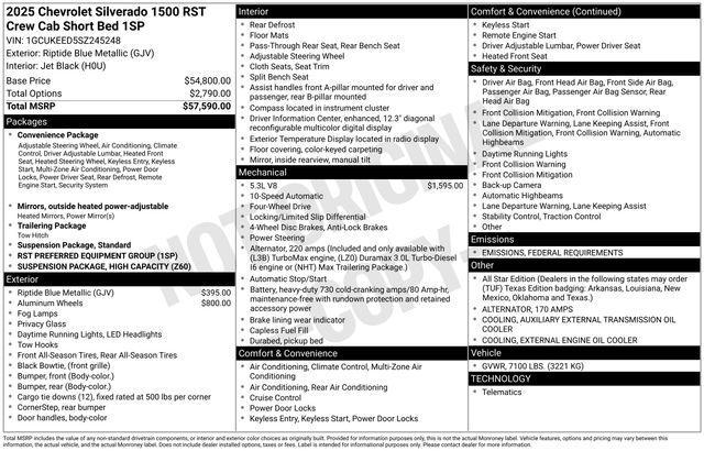 new 2025 Chevrolet Silverado 1500 car, priced at $59,585