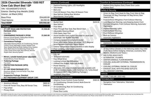 new 2026 Chevrolet Silverado 1500 car, priced at $60,569