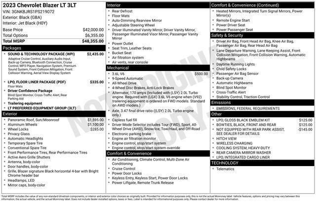 used 2023 Chevrolet Blazer car, priced at $37,505