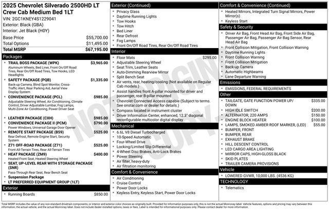 new 2025 Chevrolet Silverado 2500 car, priced at $78,565