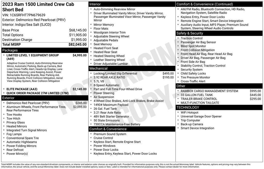 used 2023 Ram 1500 car, priced at $47,999