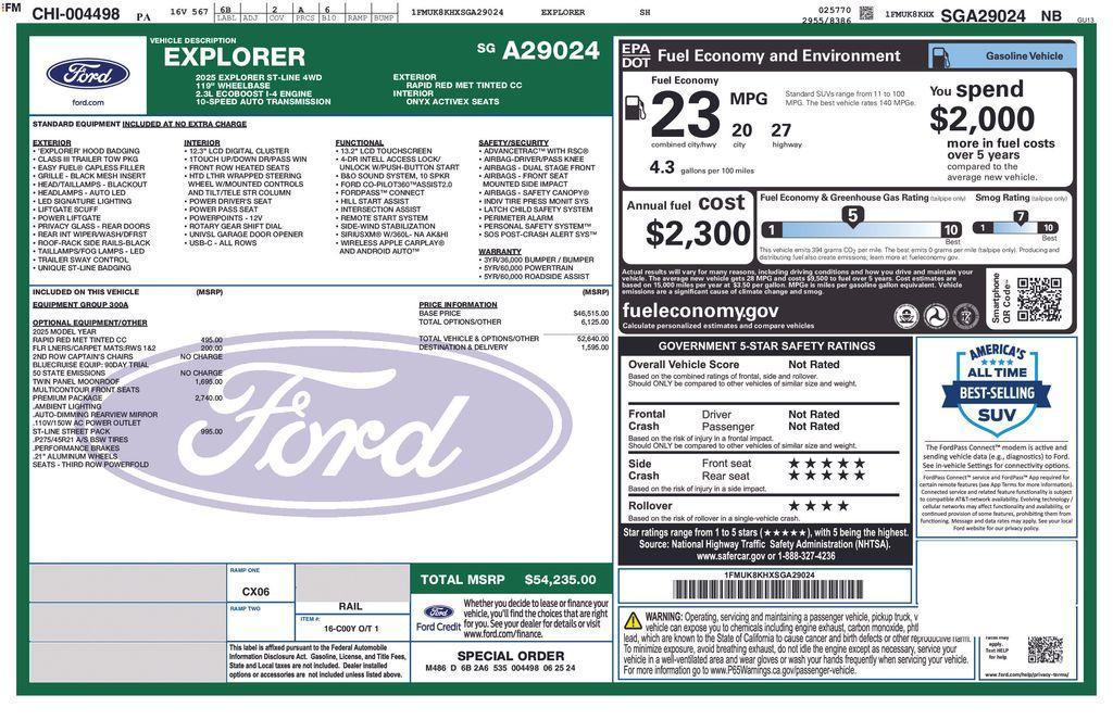 used 2025 Ford Explorer car, priced at $44,125
