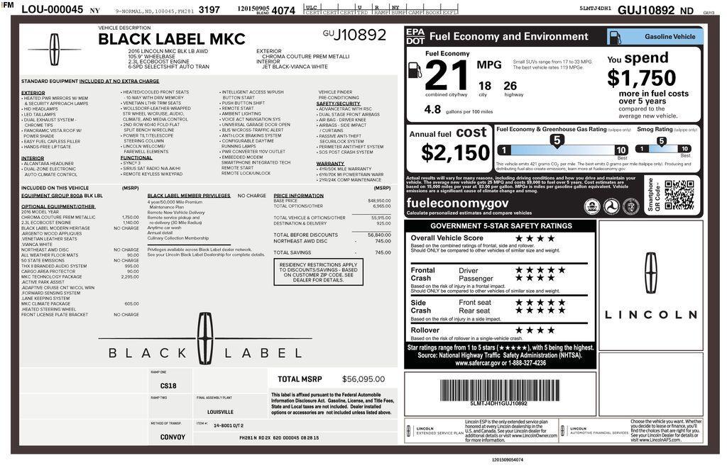 used 2016 Lincoln MKC car, priced at $15,999