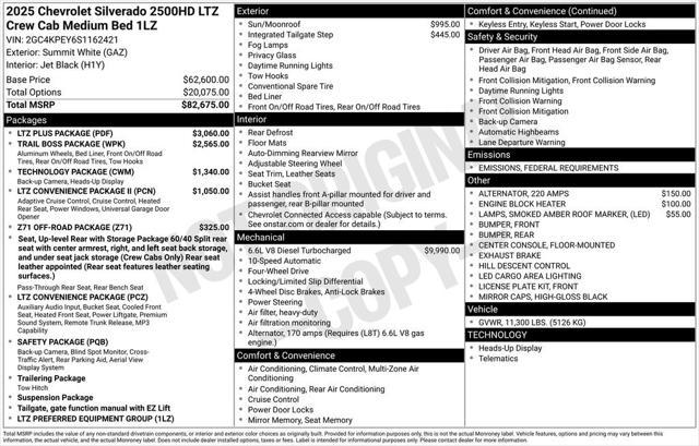 new 2025 Chevrolet Silverado 2500 car, priced at $77,735