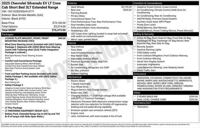 new 2025 Chevrolet Silverado EV car, priced at $72,529