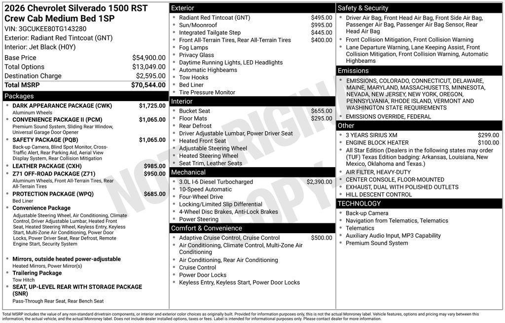 new 2026 Chevrolet Silverado 1500 car, priced at $60,569