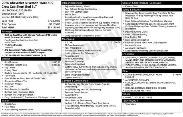 new 2025 Chevrolet Silverado 1500 car, priced at $69,130