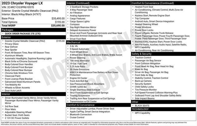 used 2023 Chrysler Voyager car, priced at $20,186