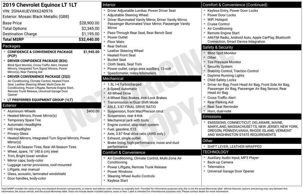 used 2019 Chevrolet Equinox car, priced at $14,995