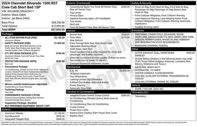 used 2024 Chevrolet Silverado 1500 car, priced at $54,641