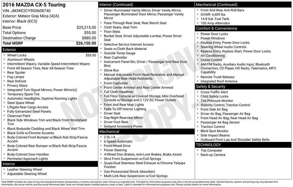 used 2016 Mazda CX-5 car, priced at $13,700