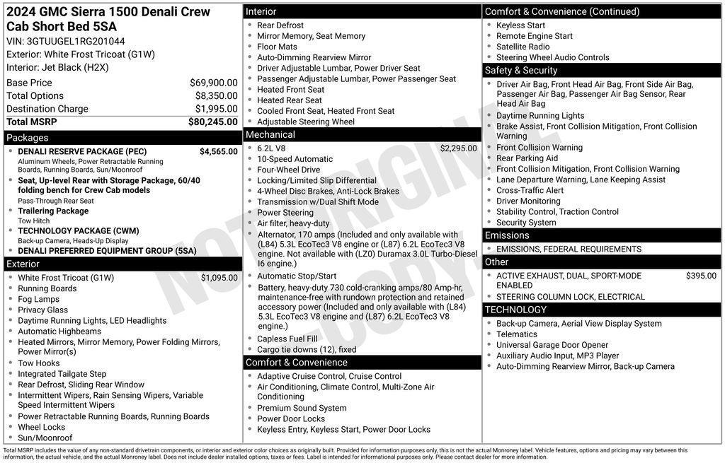 used 2024 GMC Sierra 1500 car, priced at $61,995