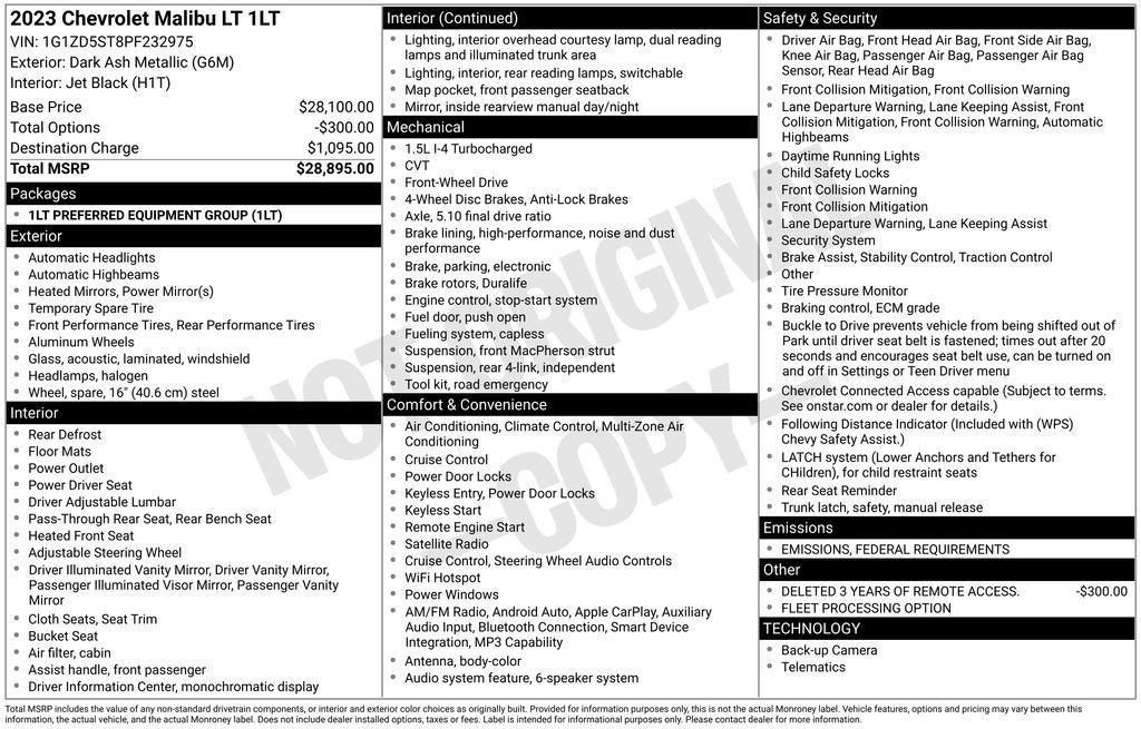 used 2023 Chevrolet Malibu car, priced at $19,457