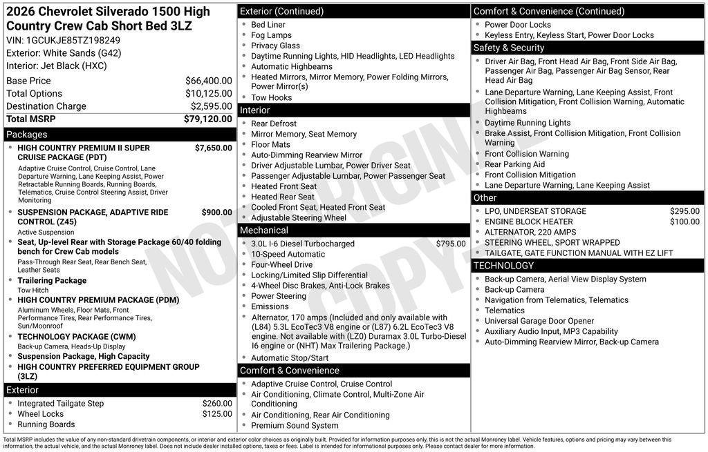 new 2026 Chevrolet Silverado 1500 car, priced at $74,770