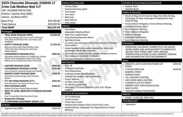 new 2025 Chevrolet Silverado 2500 car, priced at $66,869