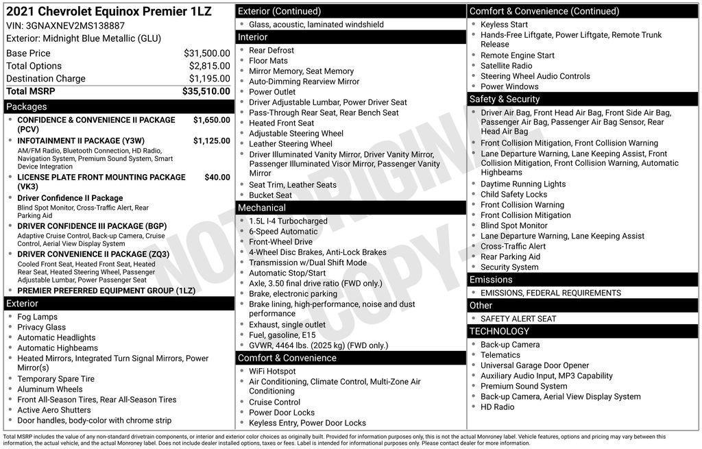 used 2021 Chevrolet Equinox car, priced at $20,900