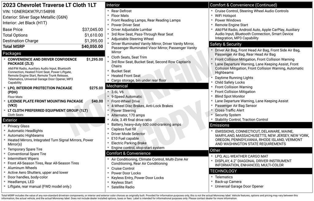used 2023 Chevrolet Traverse car, priced at $28,500