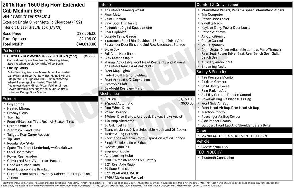 used 2016 Ram 1500 car, priced at $17,791