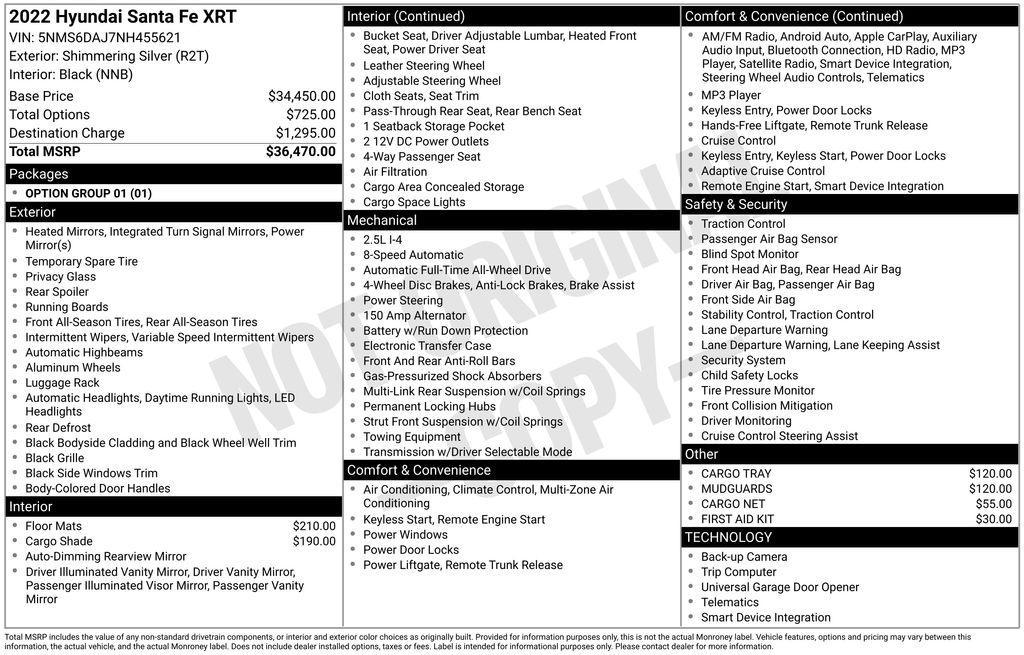 used 2022 Hyundai Santa Fe car, priced at $22,100