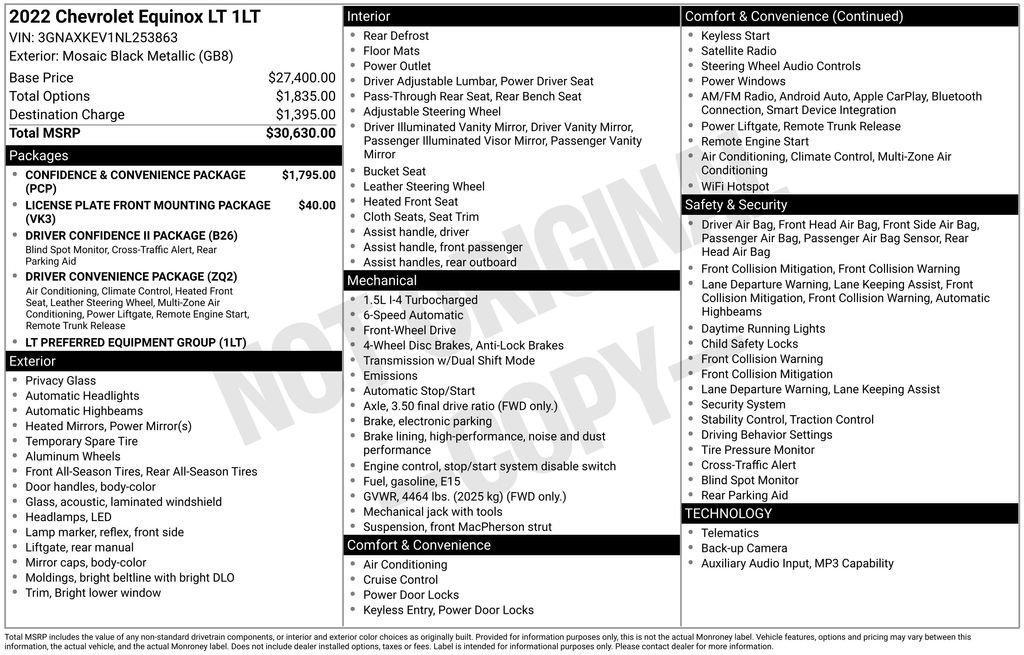 used 2022 Chevrolet Equinox car, priced at $21,400