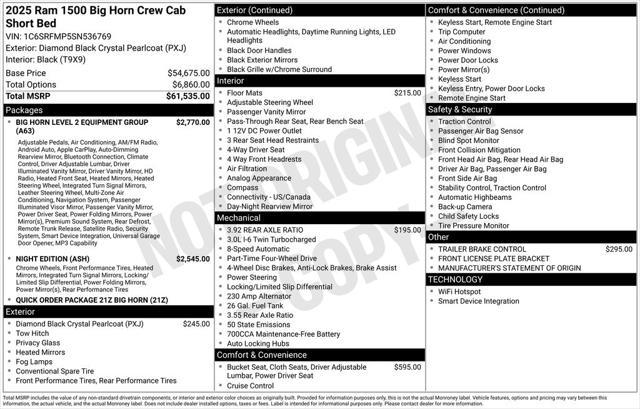 used 2025 Ram 1500 car, priced at $48,699