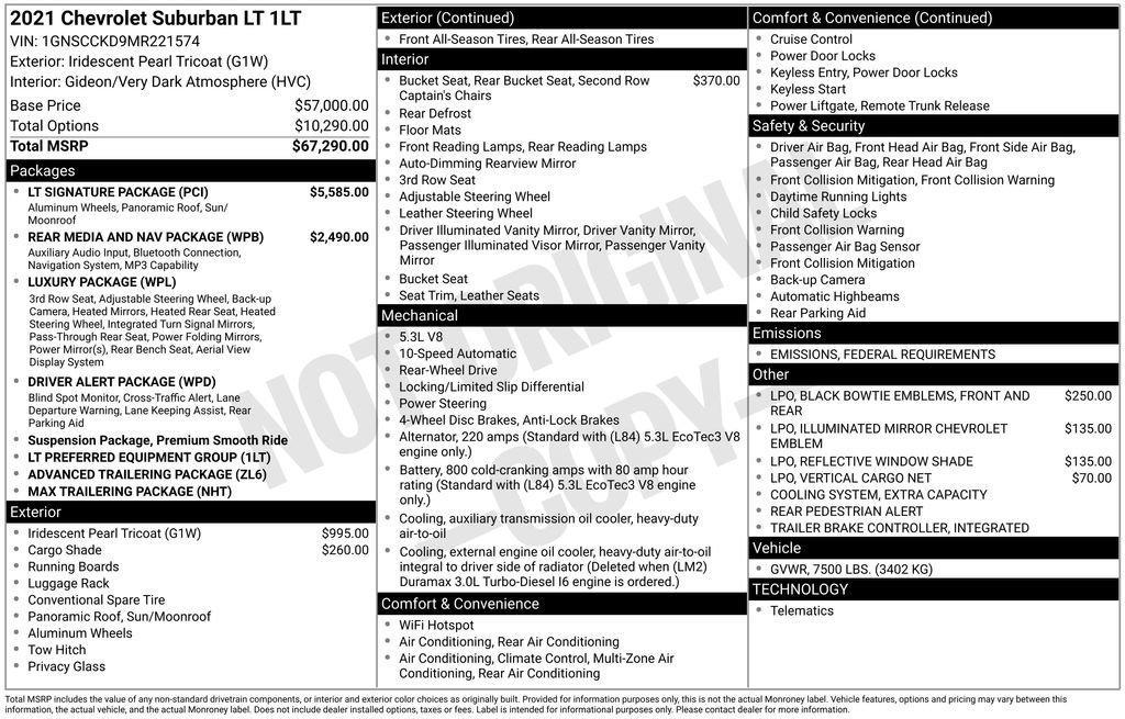 used 2021 Chevrolet Suburban car, priced at $42,558