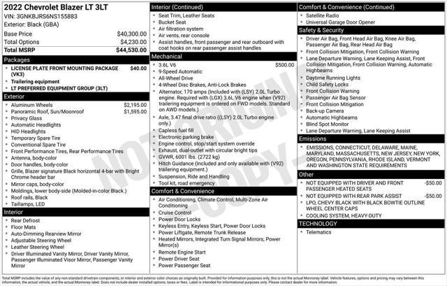 used 2022 Chevrolet Blazer car, priced at $29,382