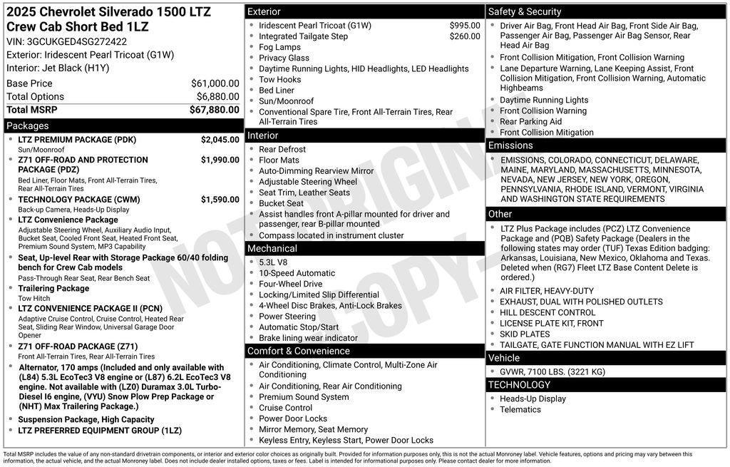 new 2025 Chevrolet Silverado 1500 car, priced at $61,625