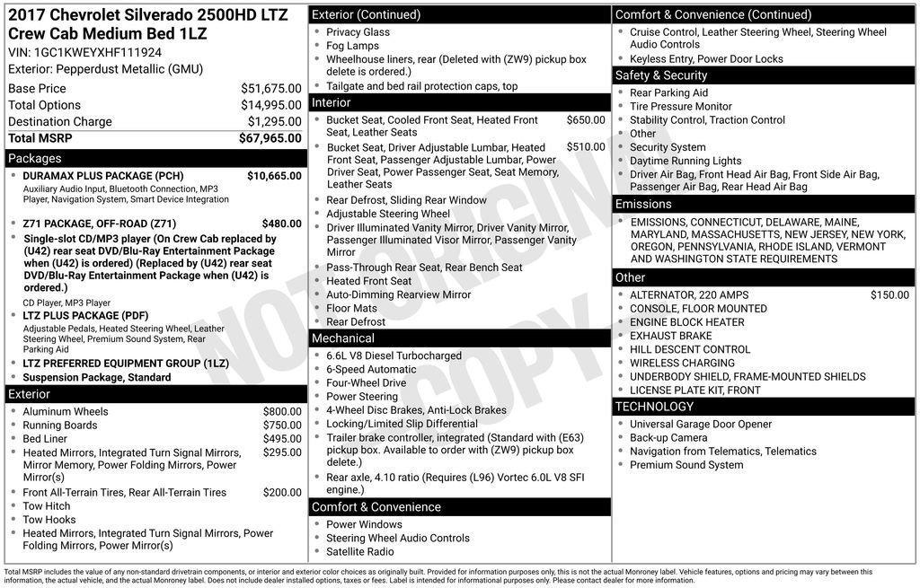 used 2017 Chevrolet Silverado 2500 car, priced at $36,959