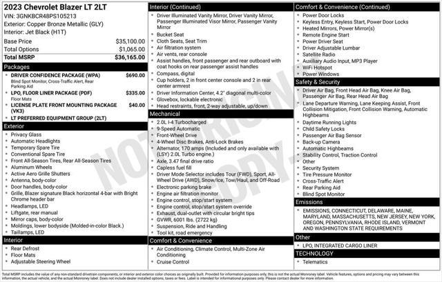 used 2023 Chevrolet Blazer car, priced at $27,037