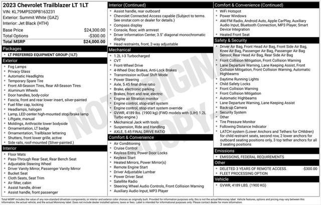 used 2023 Chevrolet TrailBlazer car, priced at $21,357
