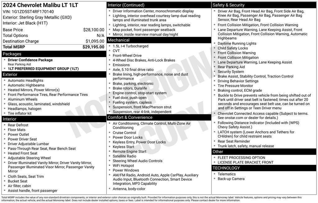 used 2024 Chevrolet Malibu car, priced at $20,369