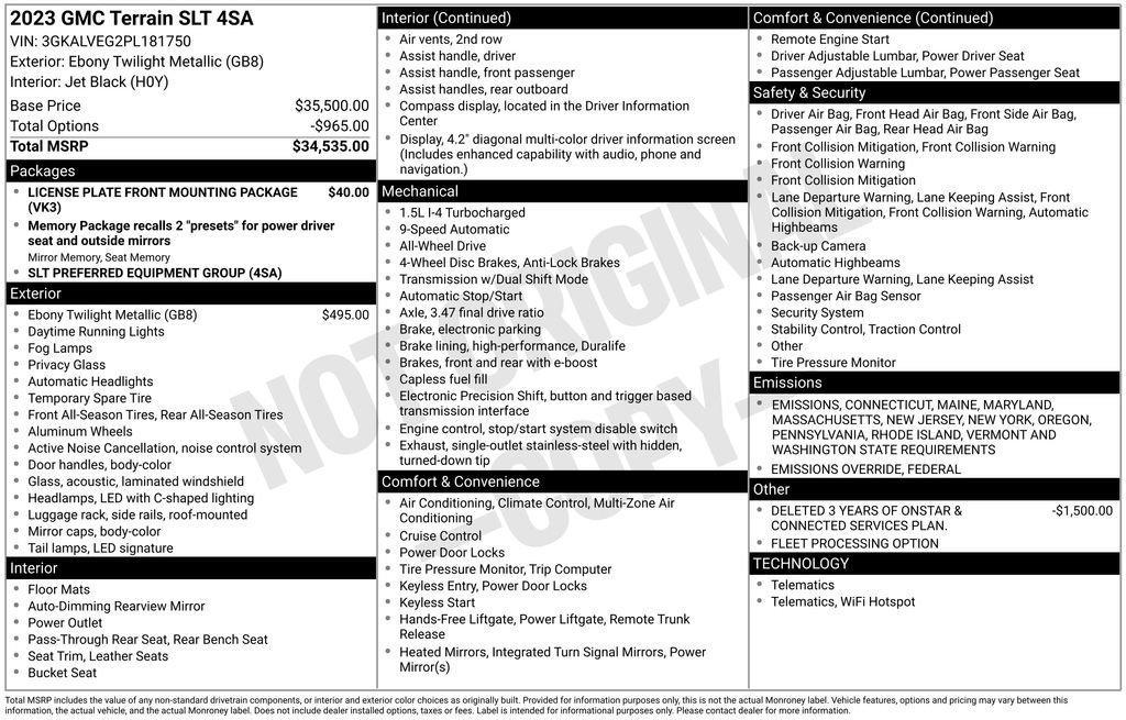 used 2023 GMC Terrain car, priced at $21,440