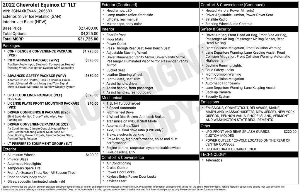 used 2022 Chevrolet Equinox car, priced at $22,054