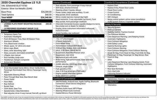 used 2020 Chevrolet Equinox car, priced at $15,582