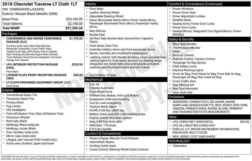 used 2018 Chevrolet Traverse car, priced at $17,963
