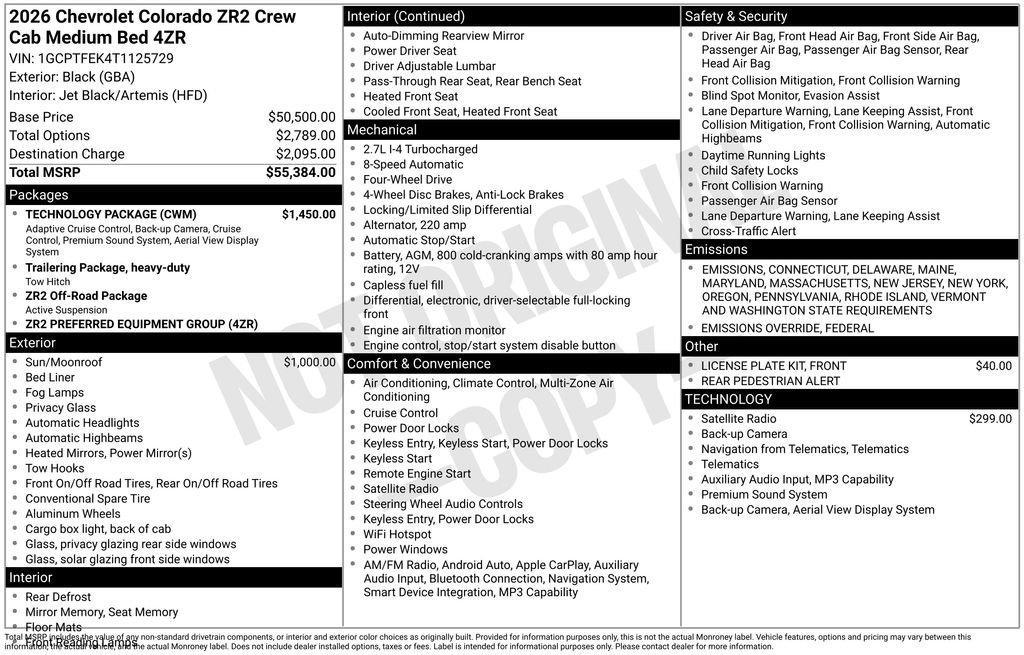 new 2026 Chevrolet Colorado car, priced at $52,919