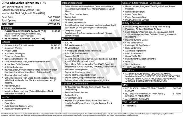 used 2023 Chevrolet Blazer car, priced at $32,484