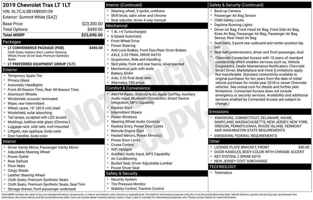 used 2019 Chevrolet Trax car, priced at $15,811