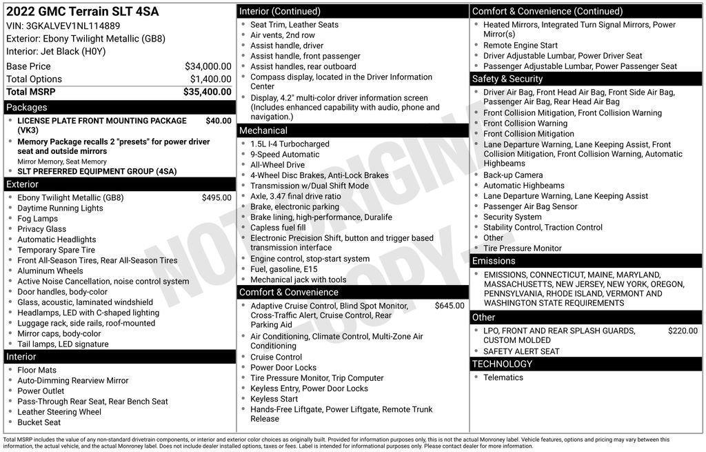 used 2022 GMC Terrain car, priced at $24,680