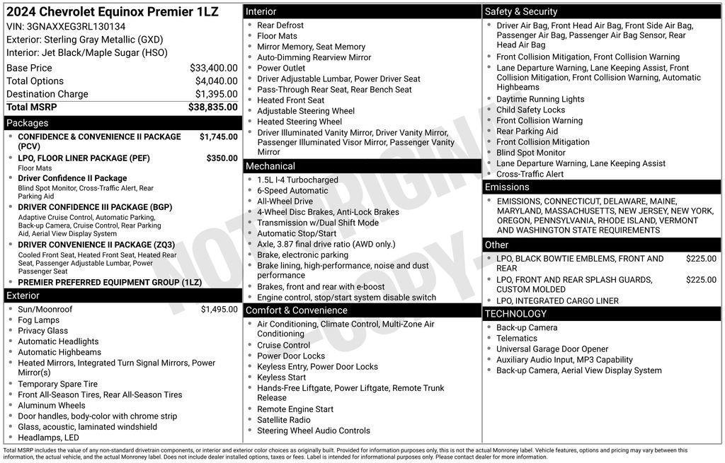 used 2024 Chevrolet Equinox car, priced at $30,000