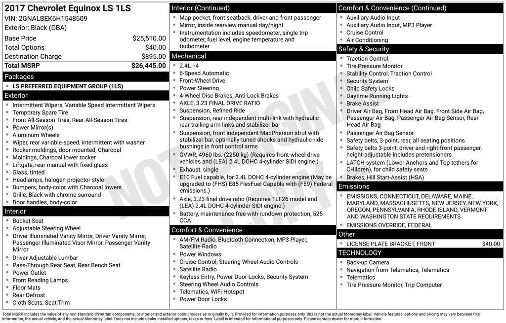 used 2017 Chevrolet Equinox car