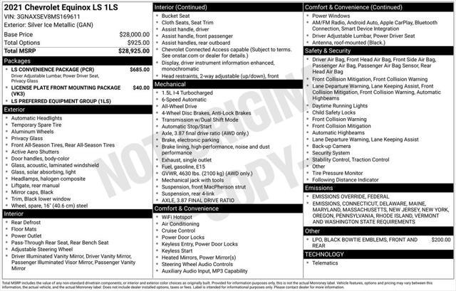 used 2021 Chevrolet Equinox car, priced at $20,963