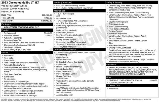 used 2023 Chevrolet Malibu car, priced at $21,263
