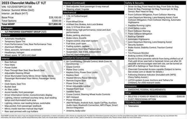 used 2023 Chevrolet Malibu car, priced at $20,391