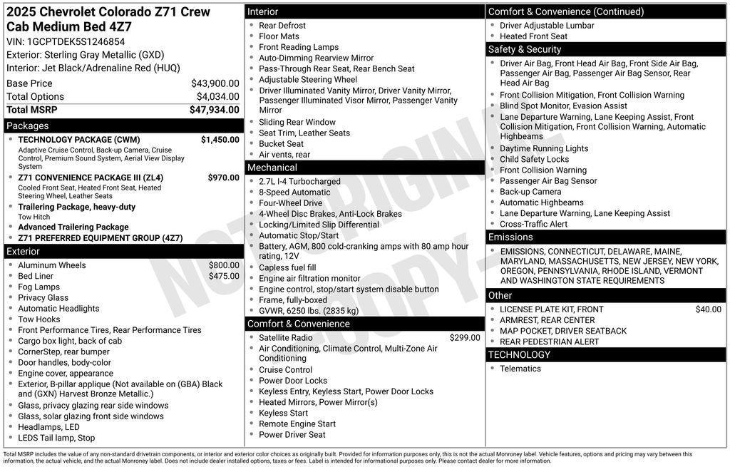 new 2025 Chevrolet Colorado car, priced at $46,089