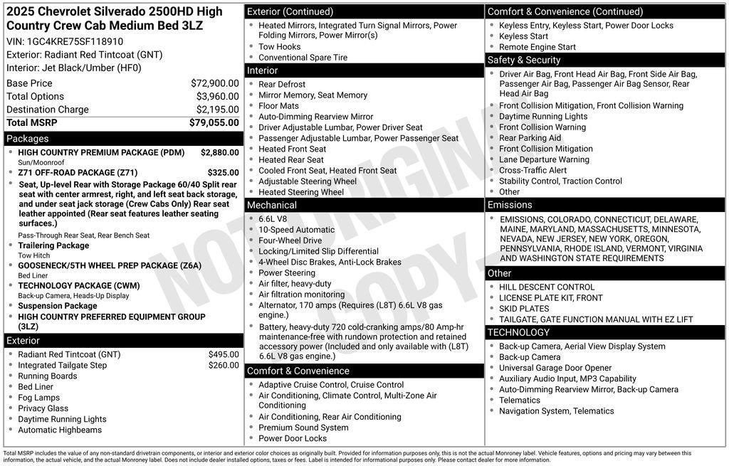 used 2025 Chevrolet Silverado 2500 car, priced at $65,200