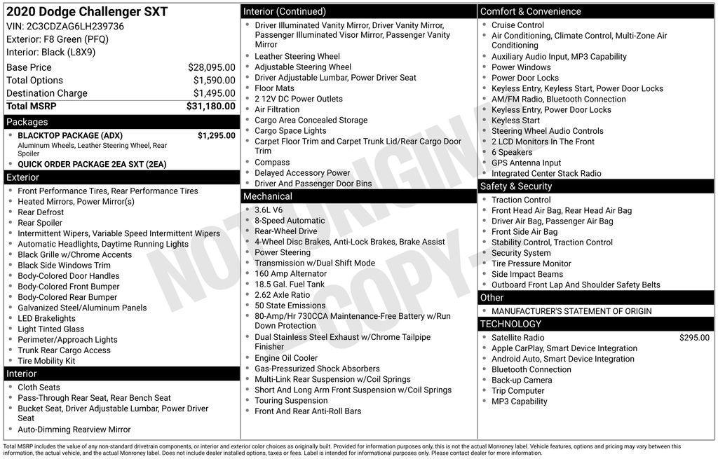 used 2020 Dodge Challenger car, priced at $23,775